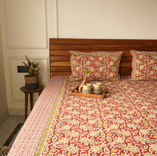 Dabu - Flat/Fitted Bedsheet (90x108 Inches)