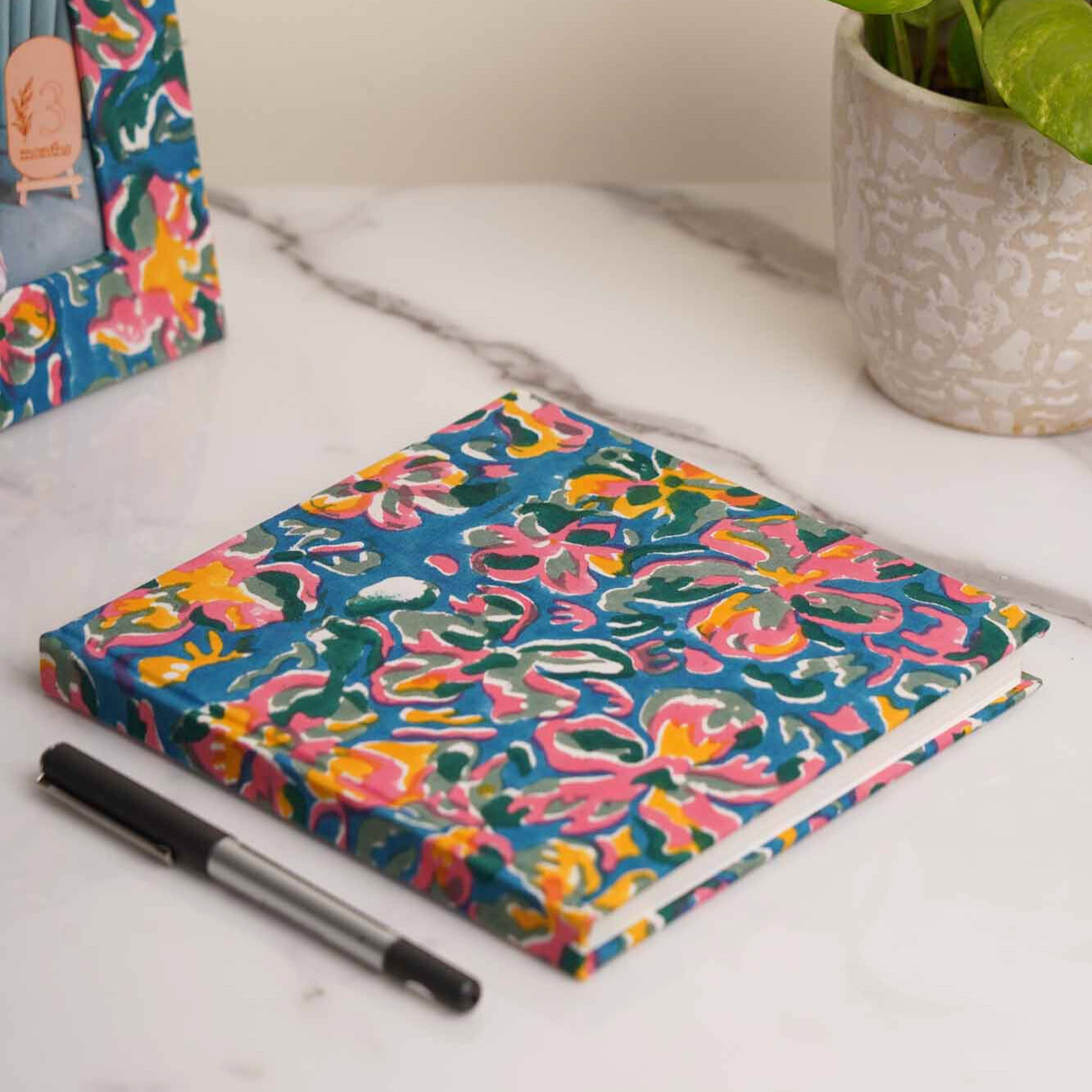 Square Fabric Notebook 5 - 125 GSM Handmade Paper