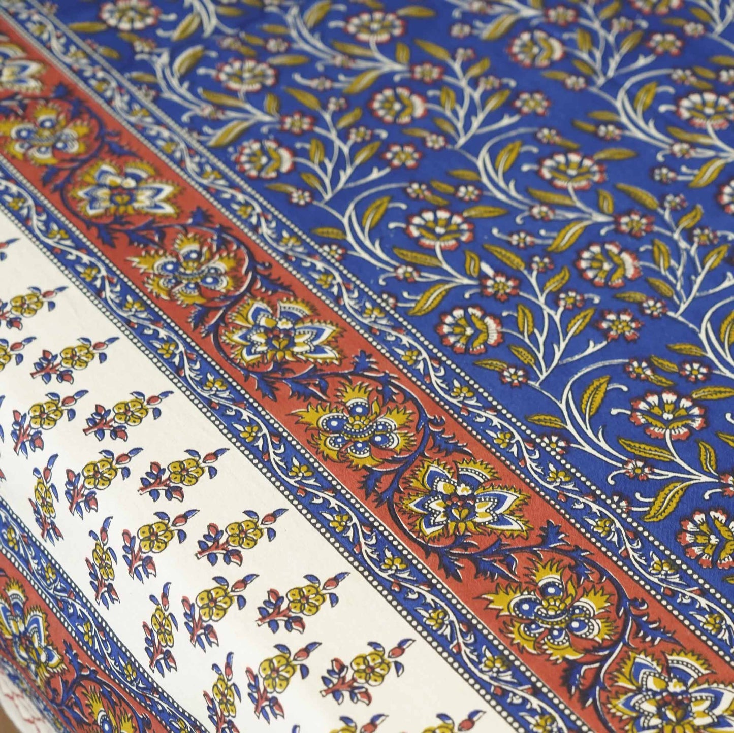 Kalamkari Blue -  Bedsheet (108x108 Inches)