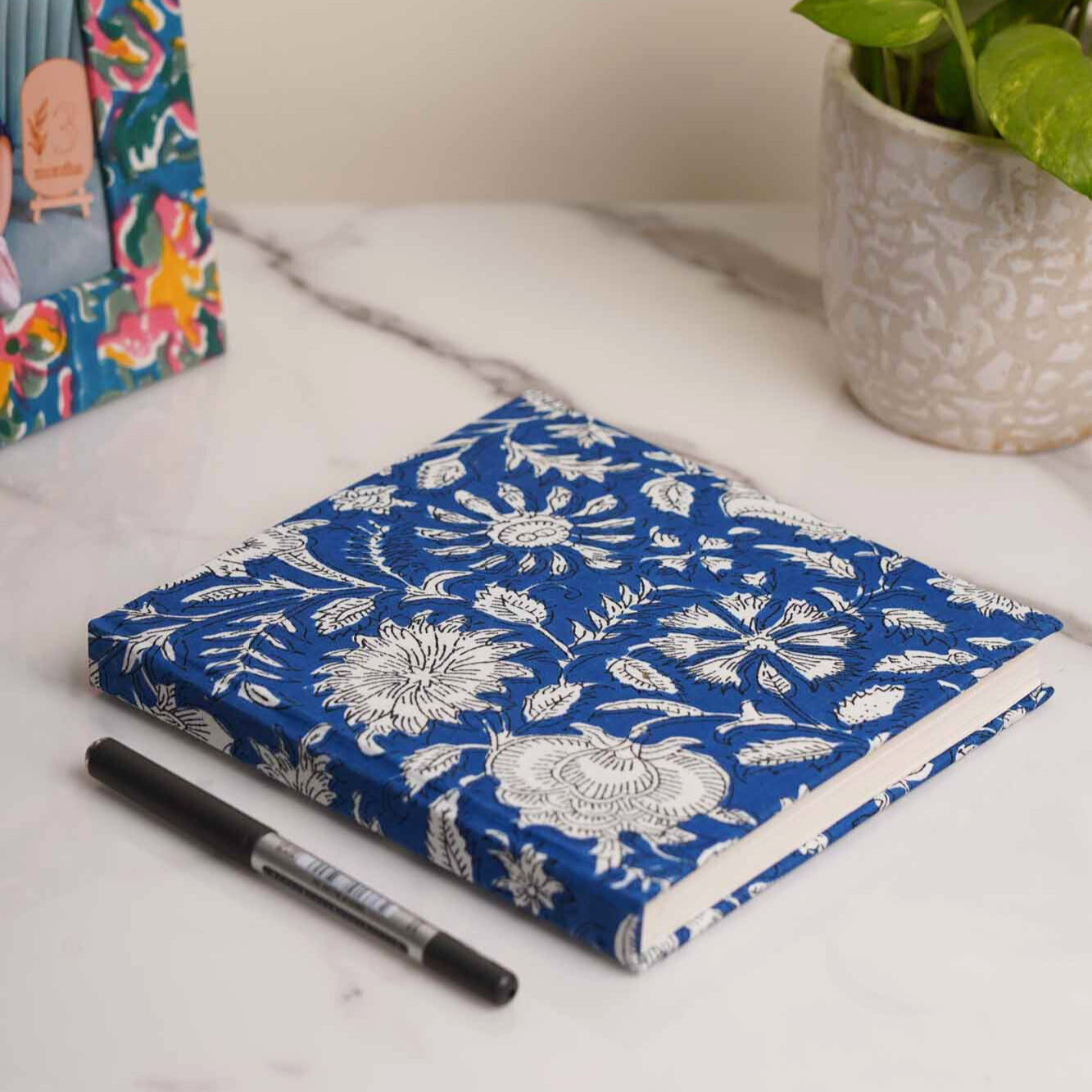 Square Fabric Notebook 4 - 125 GSM Handmade Paper