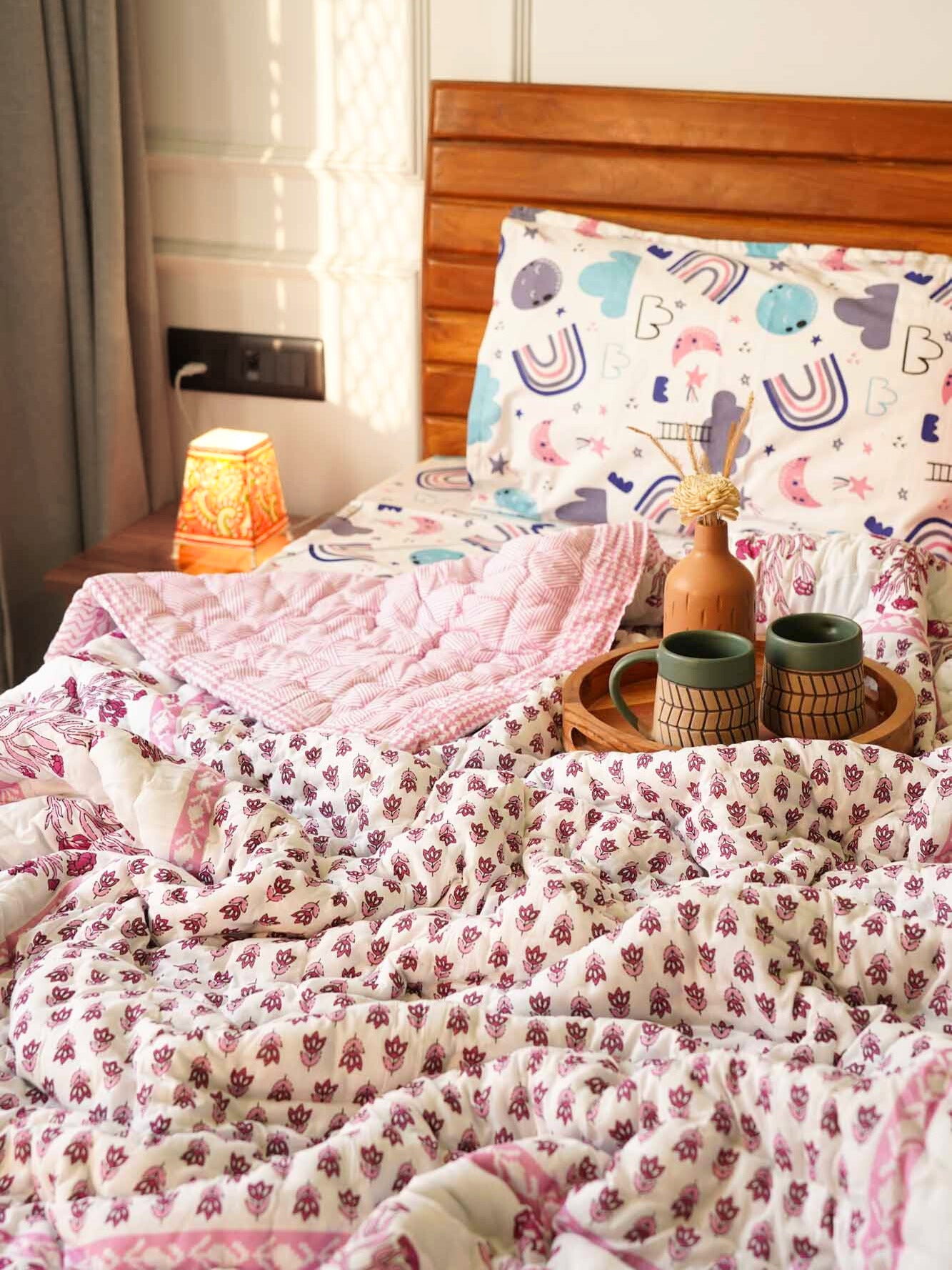 Orchid Pink - Single Bed Razai/ Comforter