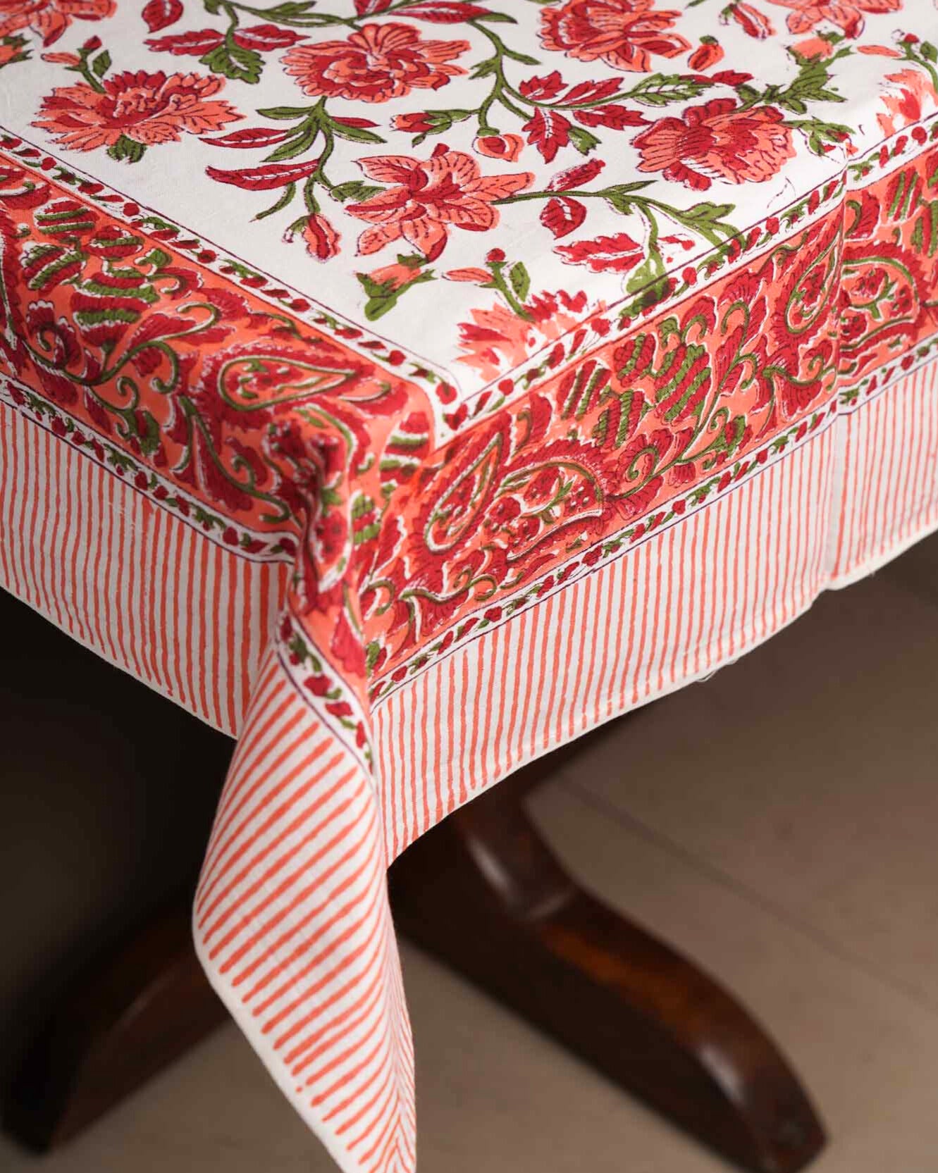 Bahaar - Hand Block Six seater Dining table cover