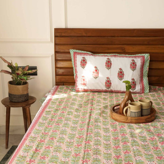 Anarkali - Peach -Single bed Bedsheet (60x90 Inches)