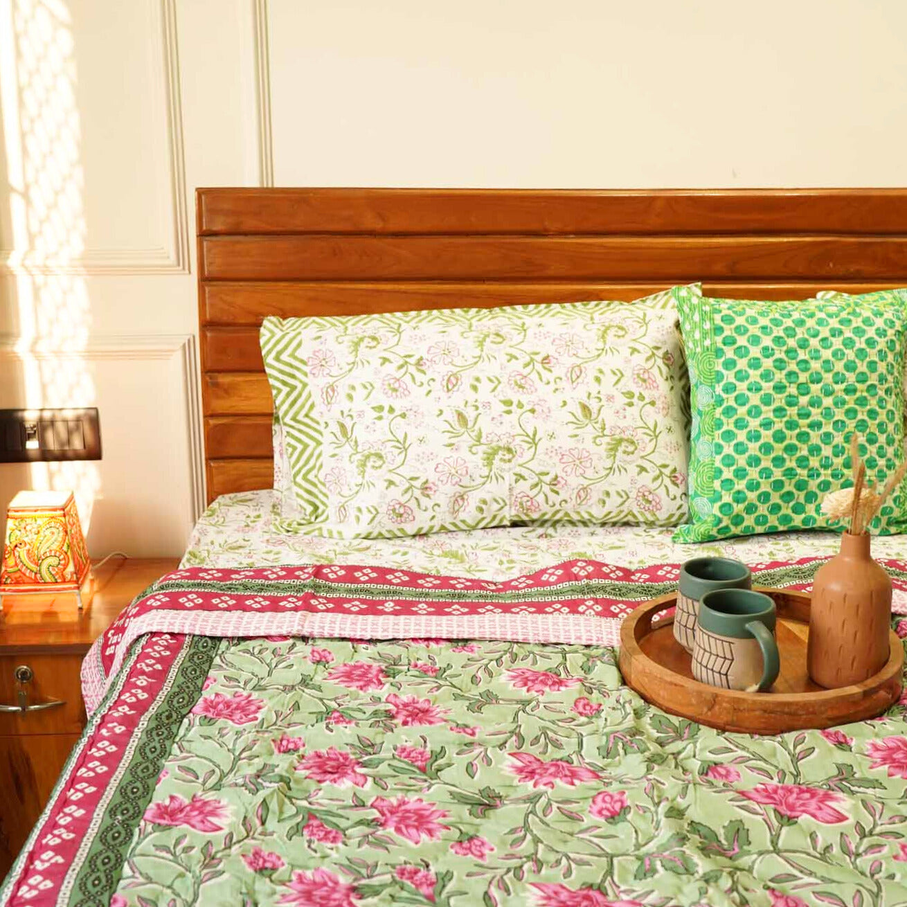 Baagh Green - Single Bed/ Double Bed Razai/ Comforter