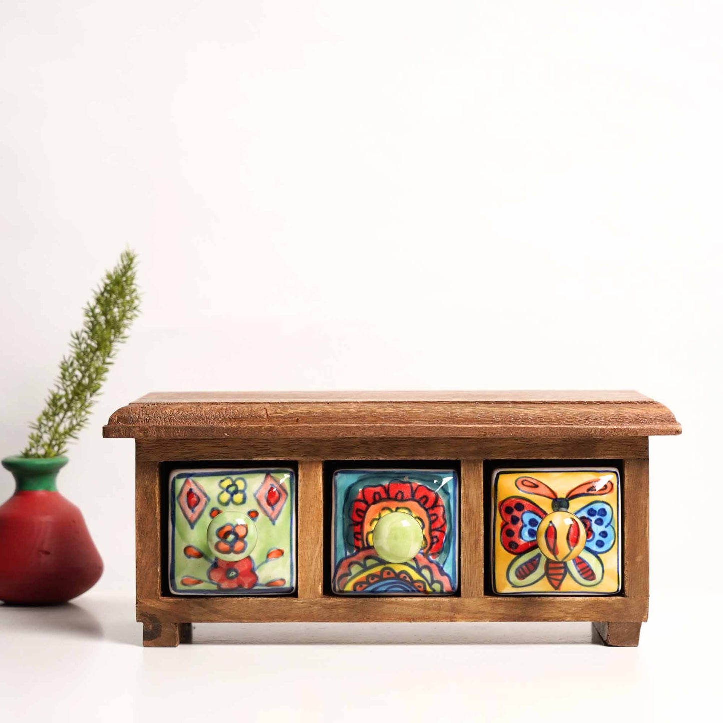 Handpainted Ceramic Drawers - Set of 3