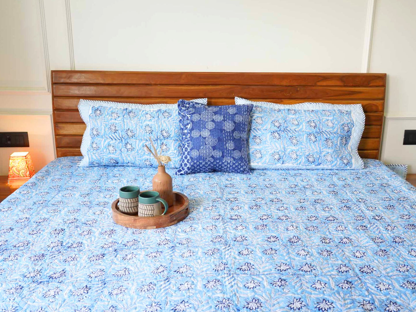 Aparajita - Quilted and Reversible Handblock Bedcover I Comforter