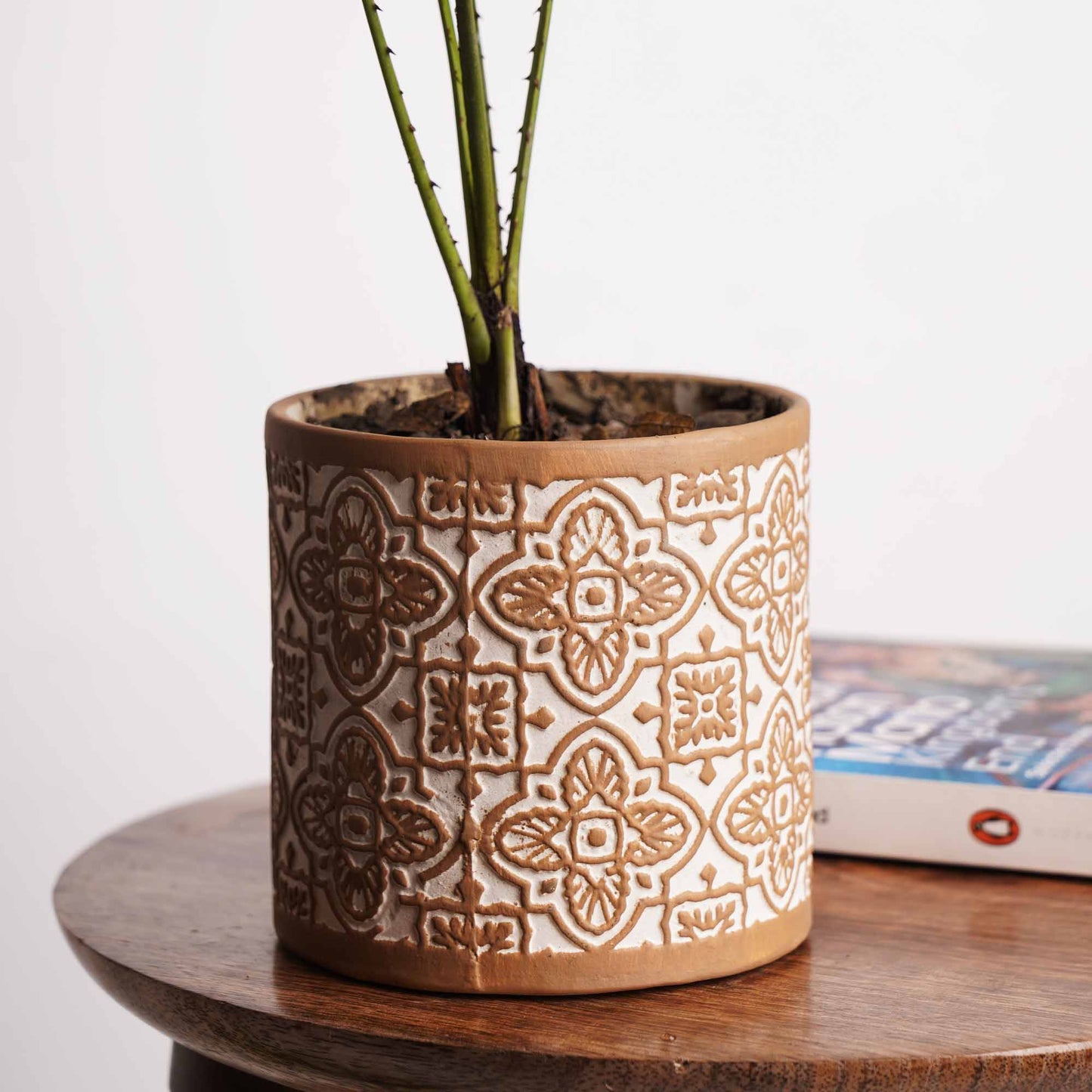 Earthy Matte Mandala Planter