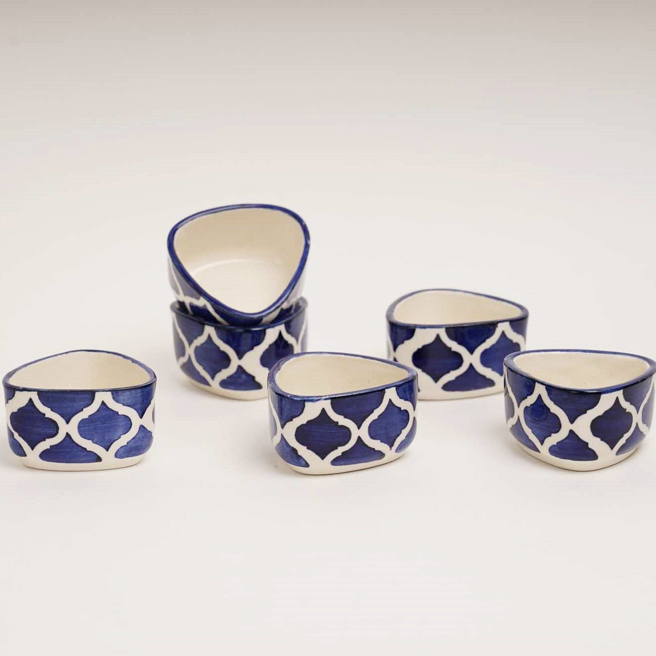 Moroccan Blue Dip Bowls - Triangular