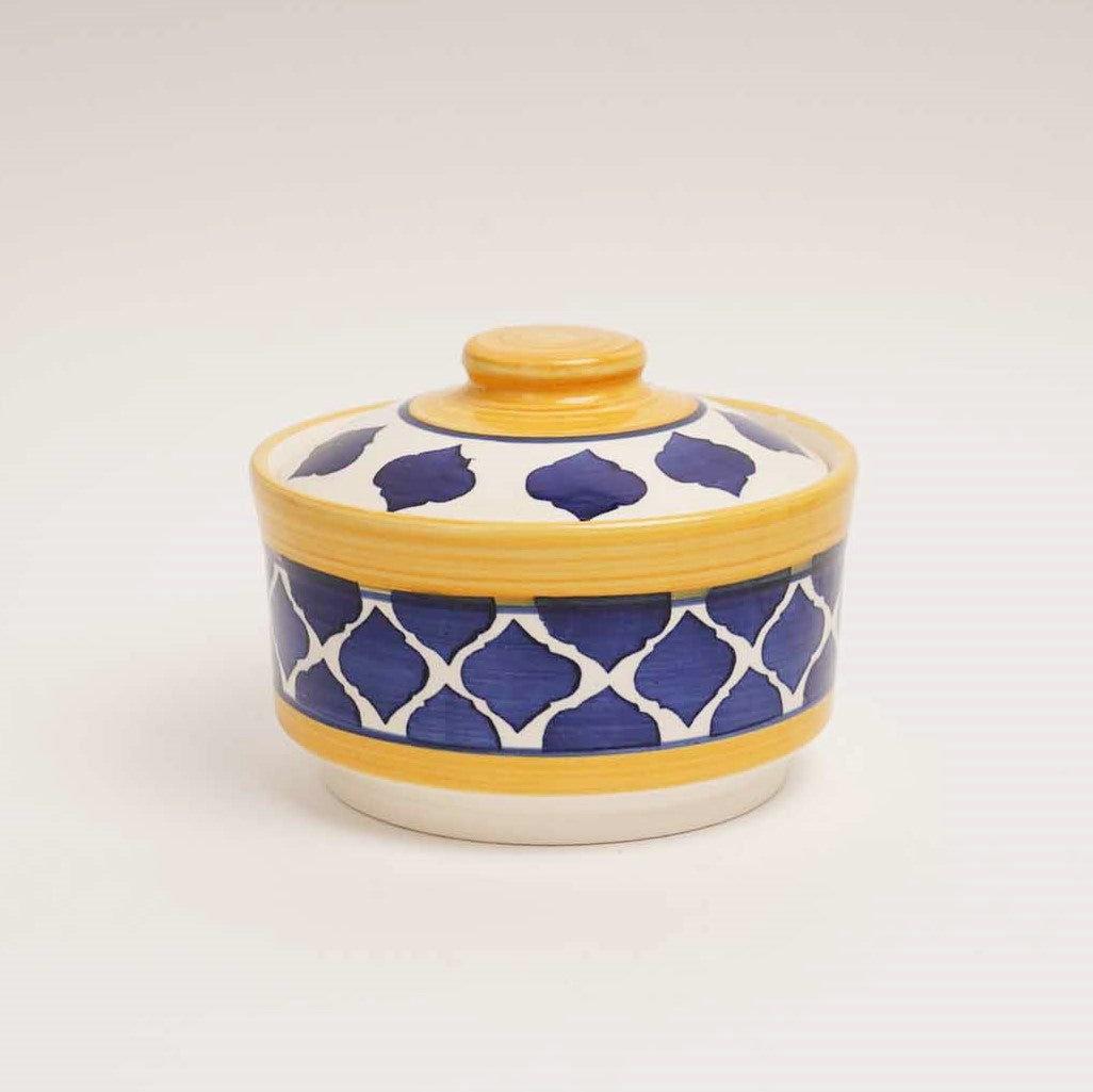 Moroccan Blue Serving Set With Lid - Set of 3